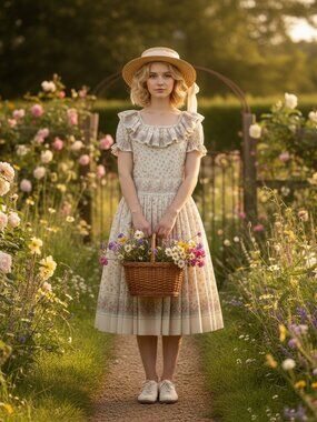 Handmade Cottagecore Prairie Skirt Set Floral Romantic Gunne Sax Inspired